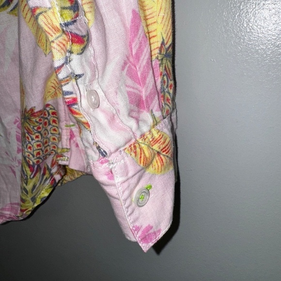EUC Tommy Bahama Pineapple Parc Linen Button Up Shirt Size XS - Picture 7 of 9